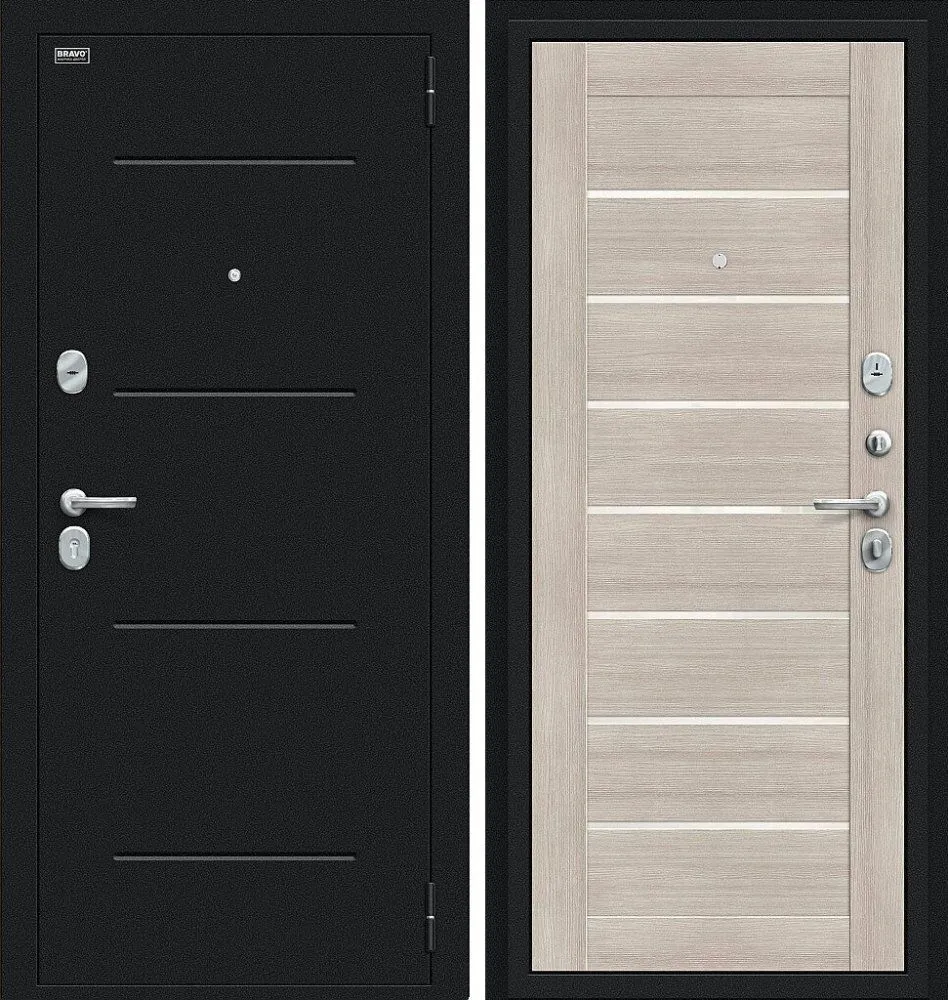 Фото Дверь Браво Техно Букле черное/Cappuccino Veralinga DIS006760