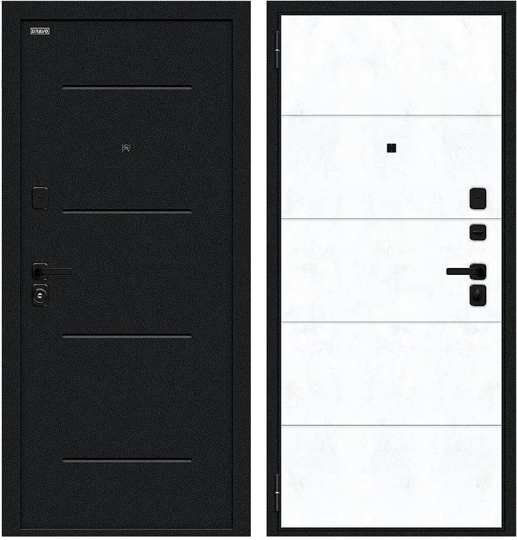 Фото Дверь Браво Граффити-1 Инсайд/SBlack Букле черное/Snow Art DIS007407